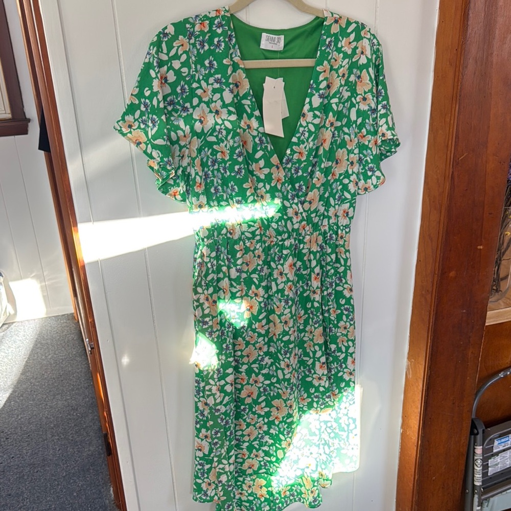 Floral Green Dress